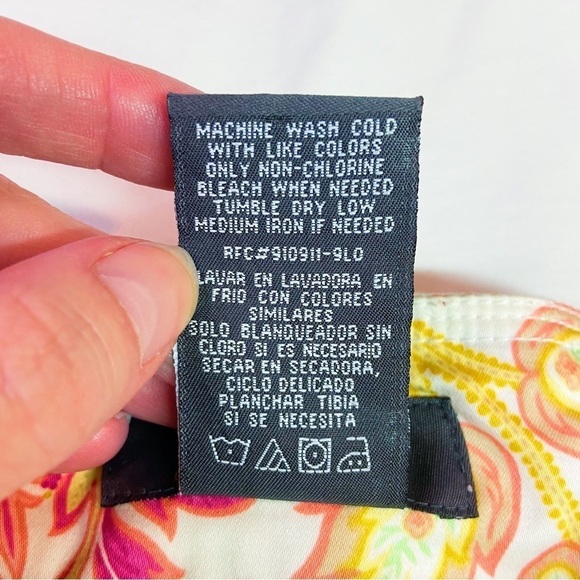 George Designs by Mark Eisen white paisley pleated multicolored a line skirt - Picture 6 of 9